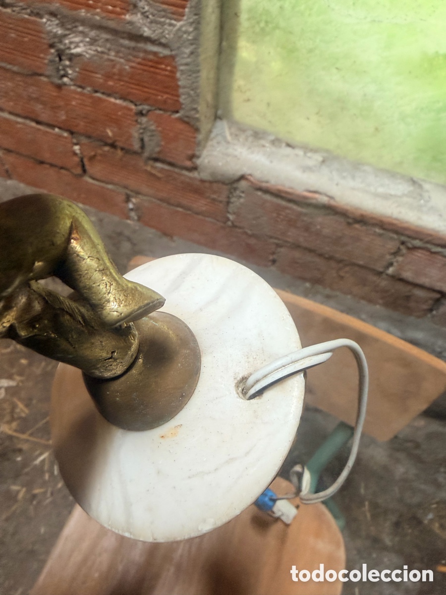 Antig&uuml;edades: Pareja de lamparitas de bronce - Foto 9