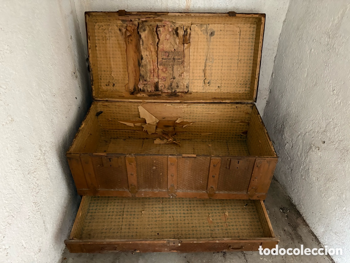 Antig&uuml;edades: Ba&uacute;l antiguo madera y metal - Foto 2