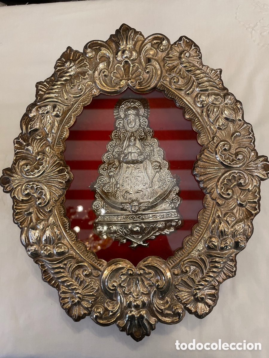 Antig&uuml;edades: Relicario plateado Virgen del Roc&iacute;o