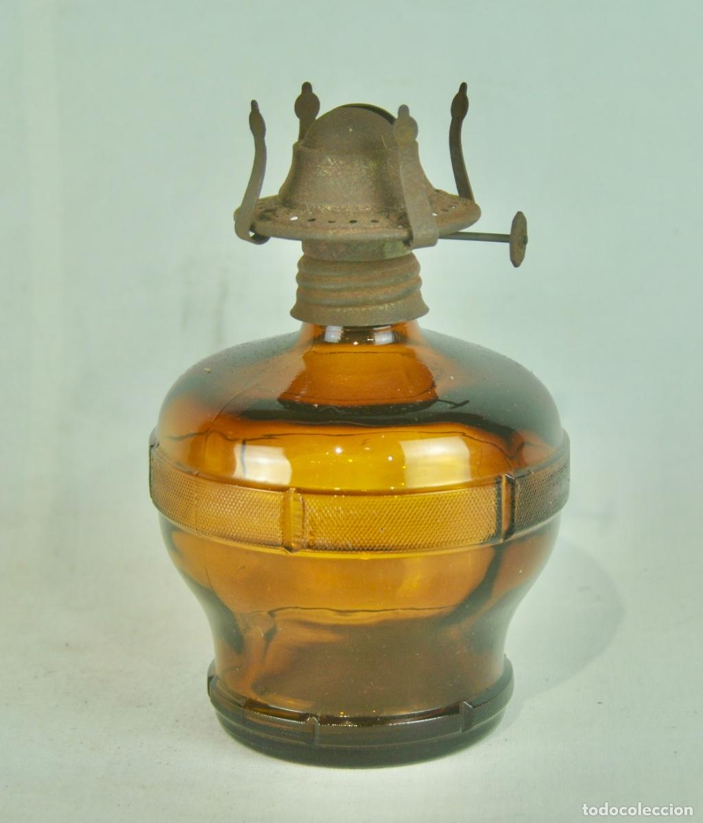 Antig&uuml;edades: Antiguo candil en cristal &aacute;mbar - Foto 1