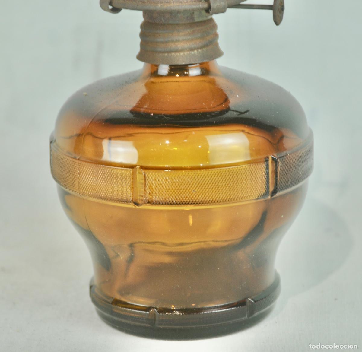 Antig&uuml;edades: Antiguo candil en cristal &aacute;mbar - Foto 3
