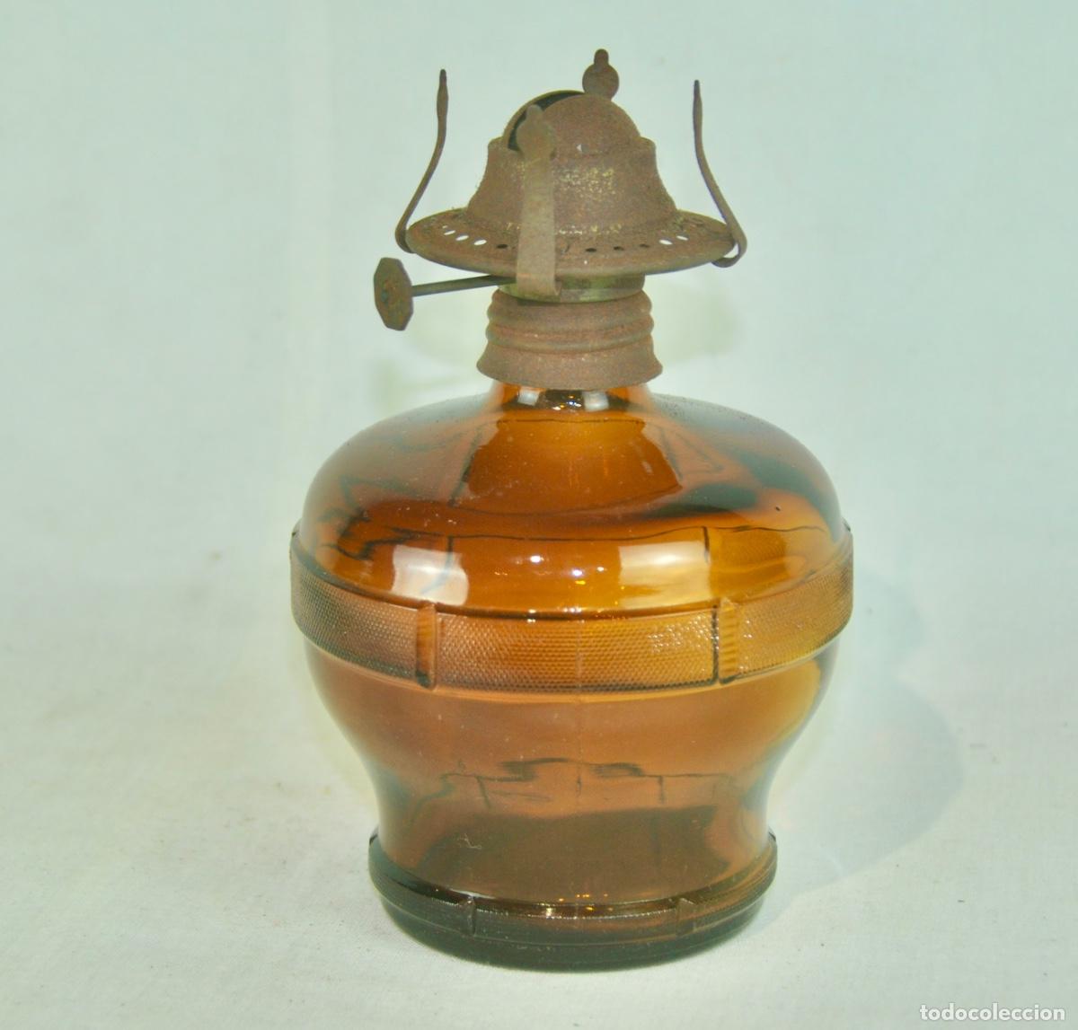 Antig&uuml;edades: Antiguo candil en cristal &aacute;mbar - Foto 4