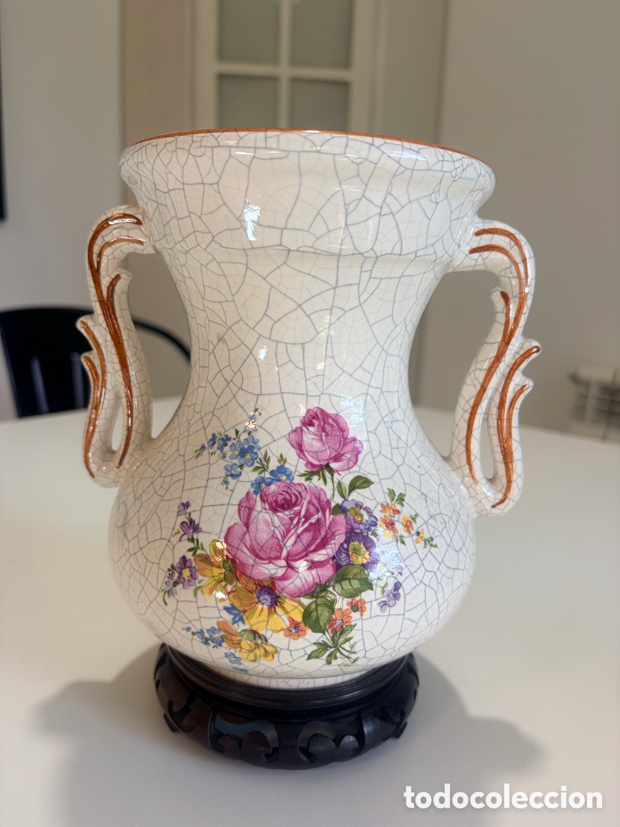 Antig&uuml;edades: Jarr&oacute;n de cer&aacute;mica craqueada a&ntilde;os 60