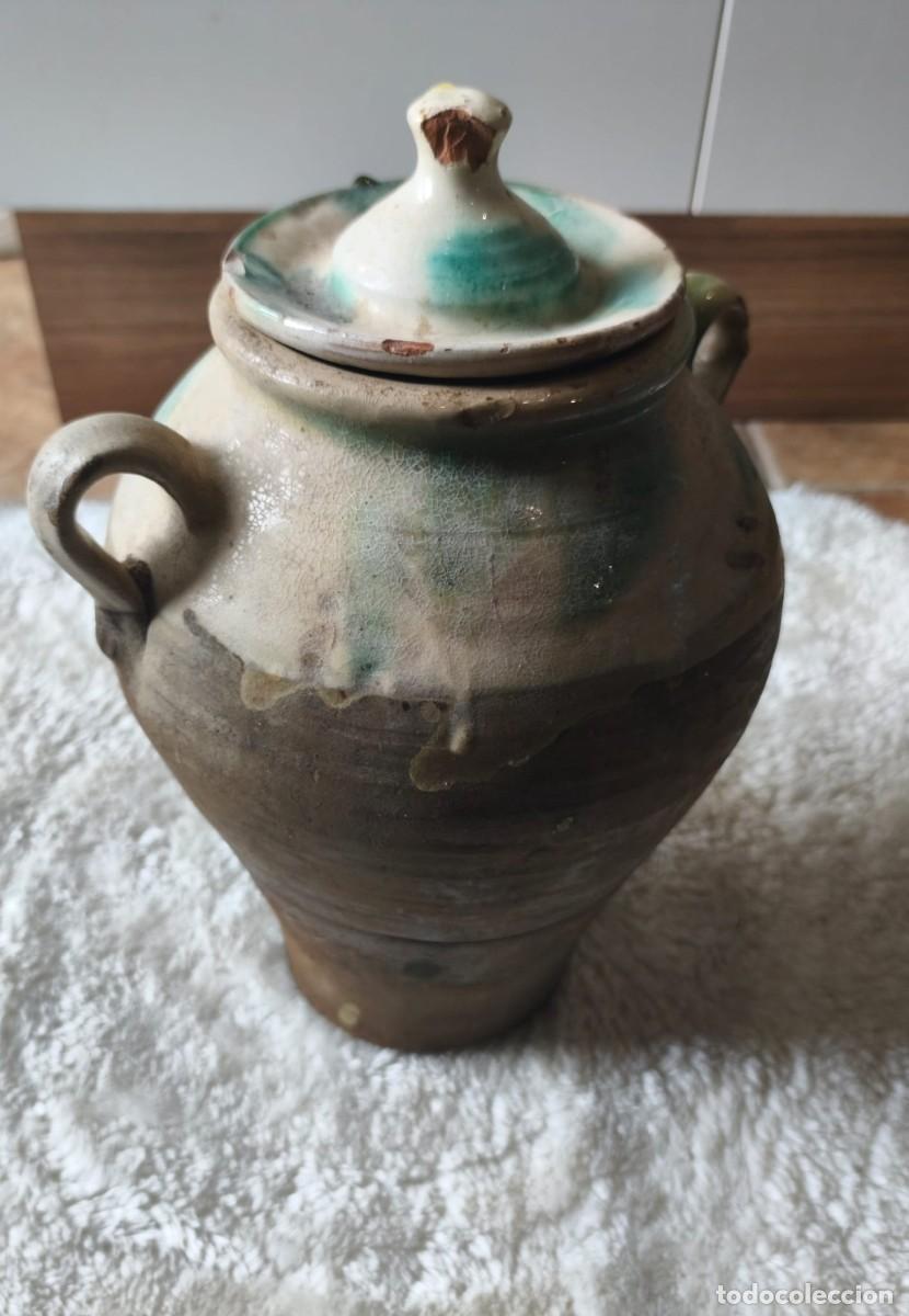 Antig&uuml;edades: ORZA DE BARRO VIDRIADO &Uacute;BEDA 34CM