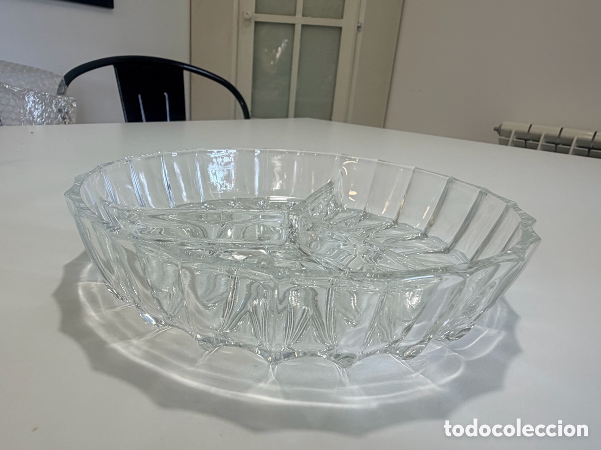 Antig&uuml;edades: Antigua fuente de aperitivos de cristal tallado