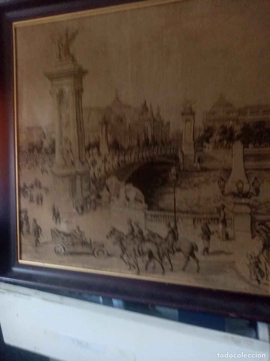 Antig&uuml;edades: ANTIGUO TAPIZ ENMARCADO MEDIDA 45 X 45