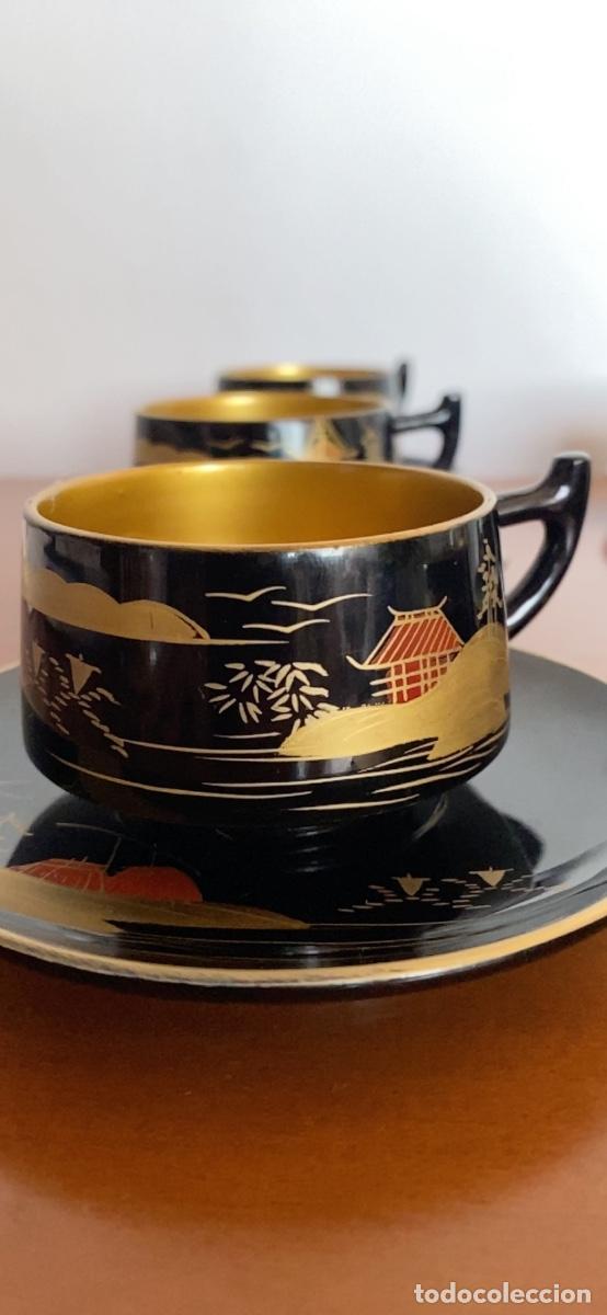 Antig&uuml;edades: JUEGO CAFE ORIENTAL LACA NEGRA