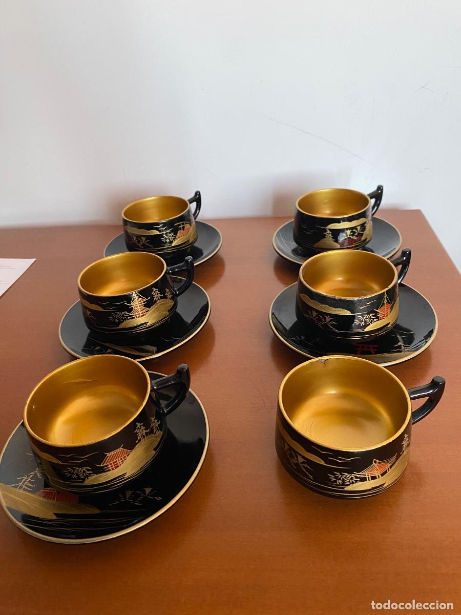 Antig&uuml;edades: JUEGO CAFE ORIENTAL LACA NEGRA - Foto 2