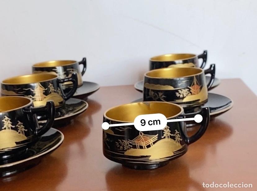 Antig&uuml;edades: JUEGO CAFE ORIENTAL LACA NEGRA - Foto 4