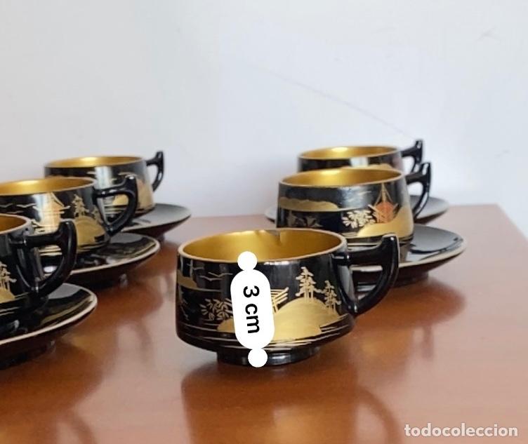 Antig&uuml;edades: JUEGO CAFE ORIENTAL LACA NEGRA - Foto 5