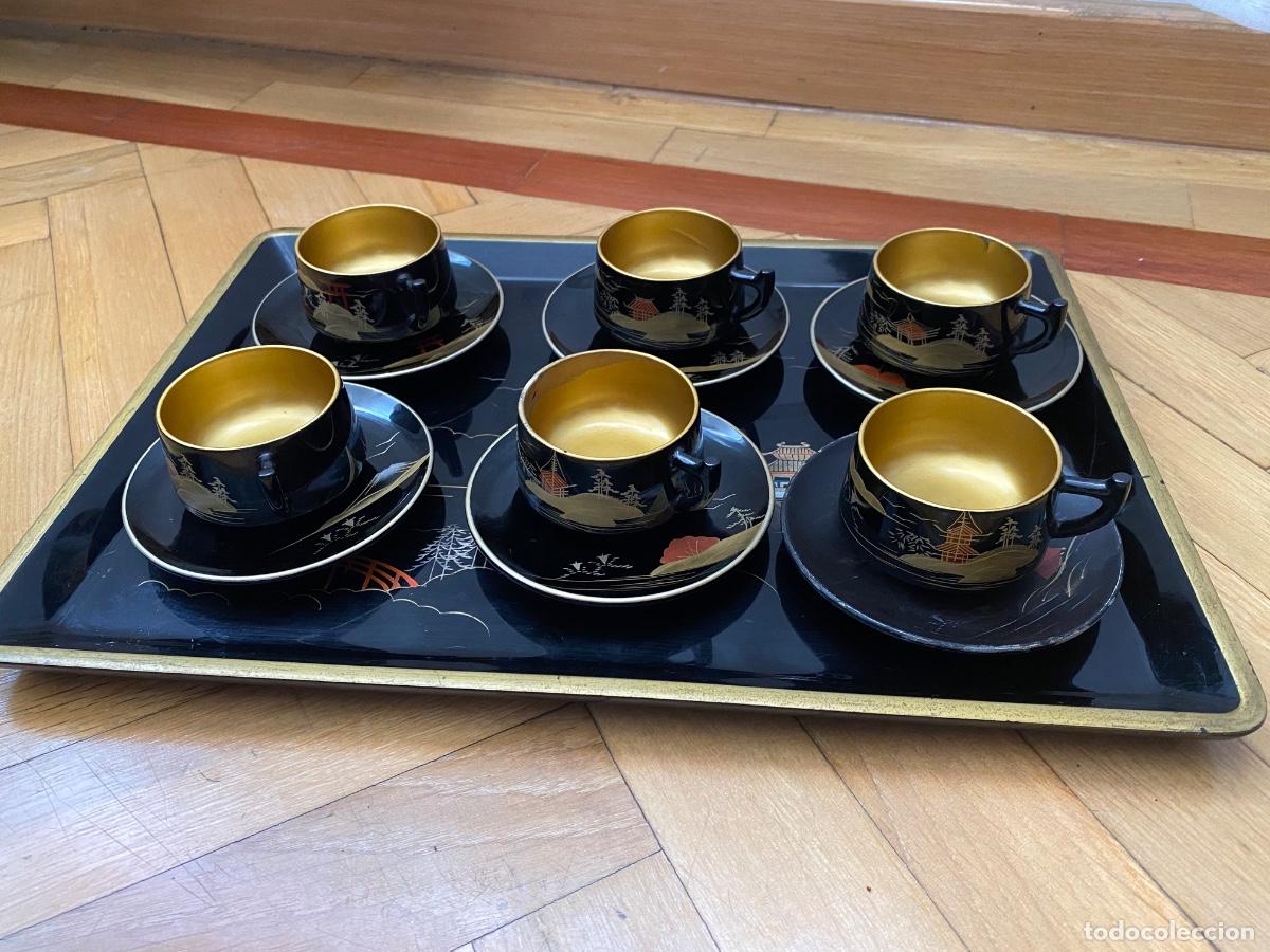 Antig&uuml;edades: JUEGO CAFE ORIENTAL LACA NEGRA - Foto 11