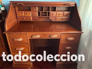 Antig&uuml;edades: Escritorio Madera Maciza Teca Persiana - Foto 1