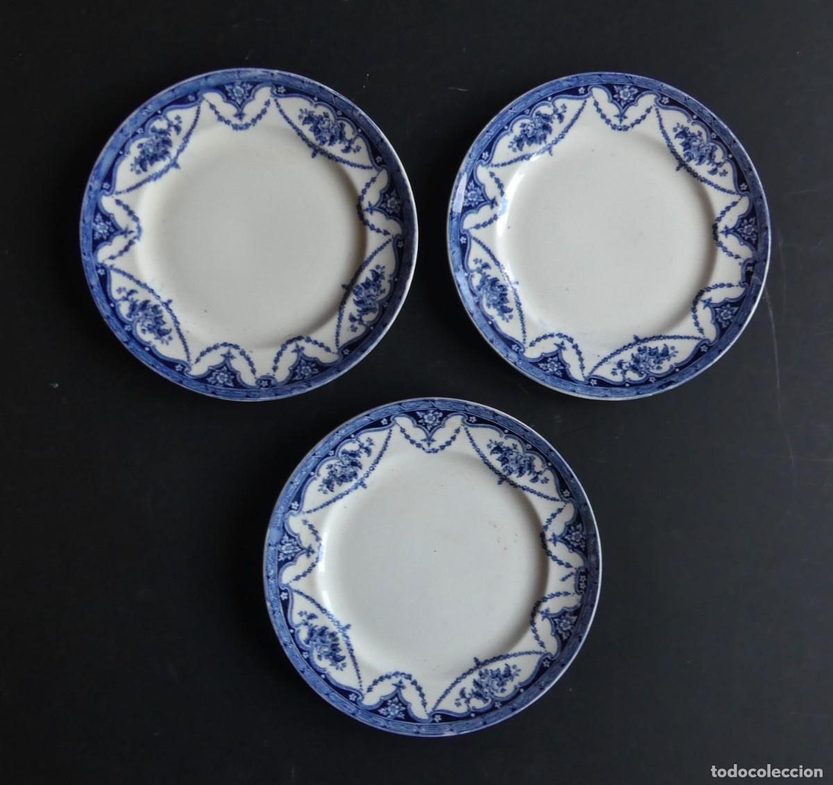 Antig&uuml;edades: LOTE DE TRES PLATOS DE CAFE ANTIGUOS SELLADOS( PAGO POR BIZUM)