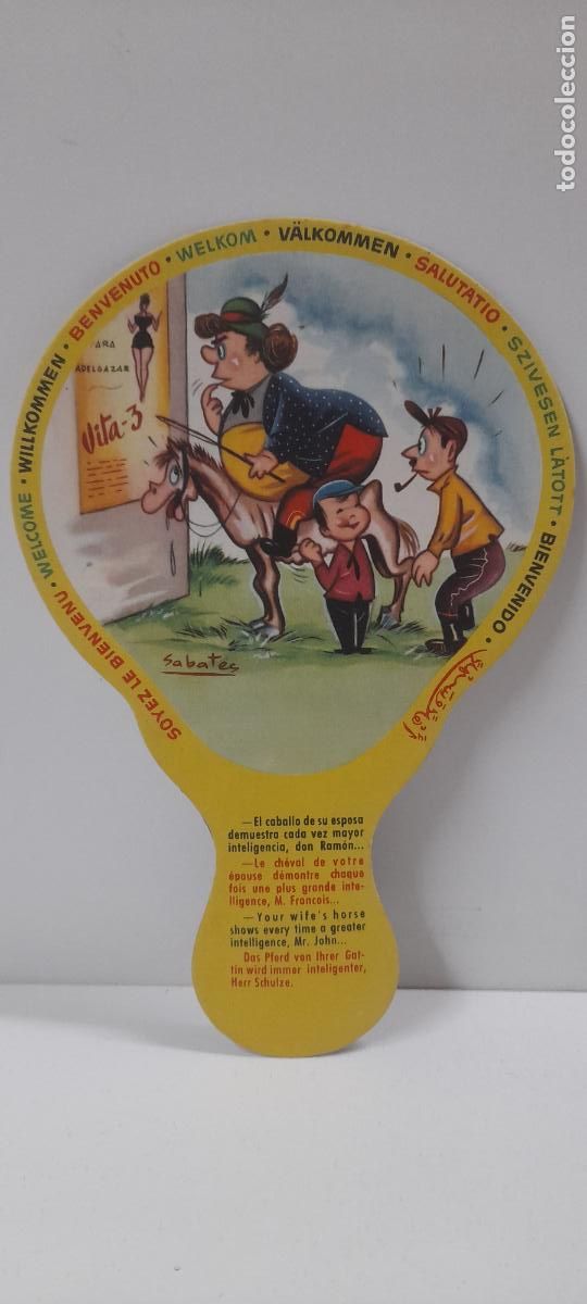 Antig&uuml;edades: ANTIGUO PAY PAY CHISTE . DIBUJOS SABATES . PROPAGANDA PINTURA SUPERPLASTICA LA PAJARITA A&Ntilde;OS 50 / 60