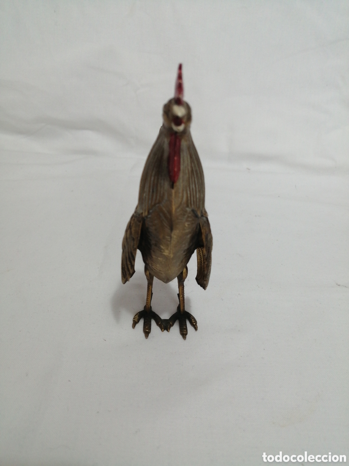 Antig&uuml;edades: Gallo en metal dorado. - Foto 3