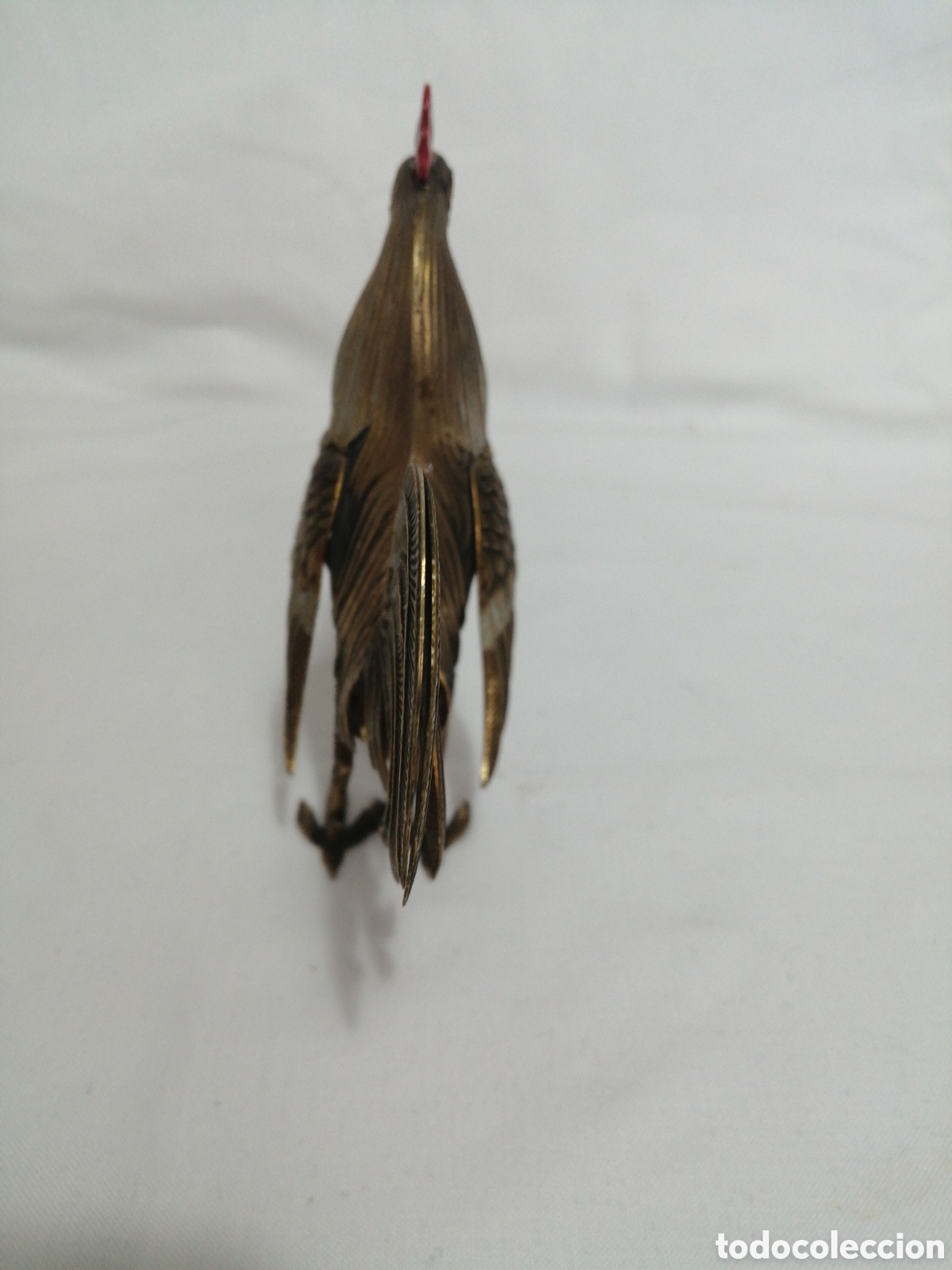 Antig&uuml;edades: Gallo en metal dorado. - Foto 4