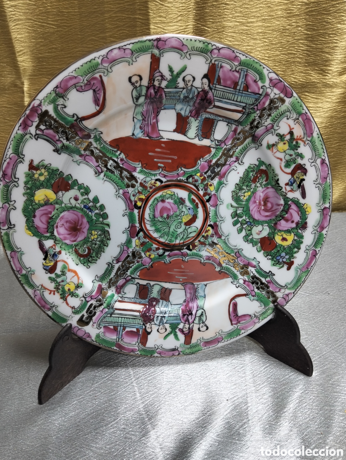 Antig&uuml;edades: Plato porcelana Macau 26 cm aprox