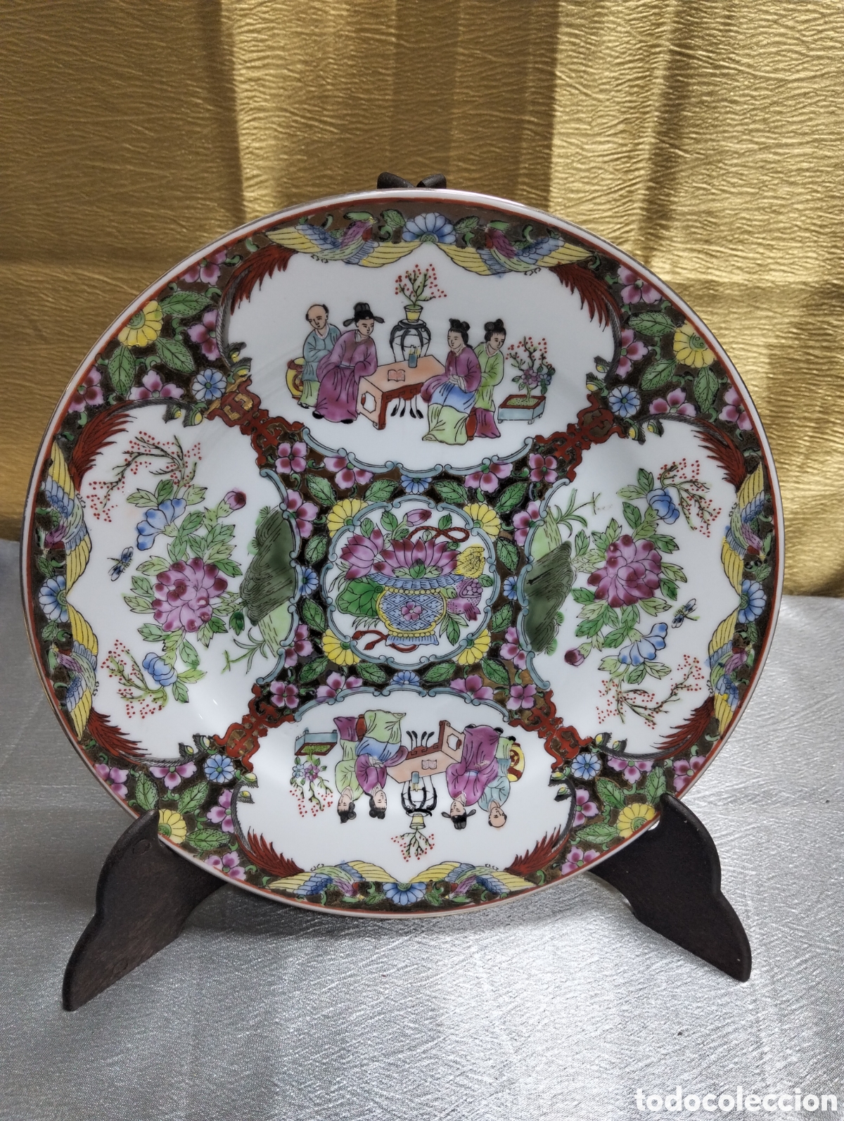 Antig&uuml;edades: Plato porcelana Macau 26, cm aprox