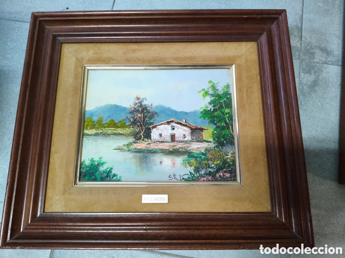 Antig&uuml;edades: Oleo sobre lienzo reproducci&oacute;n Palmero