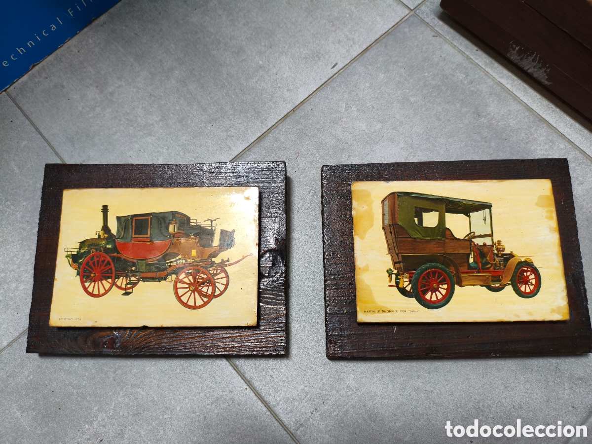 Antig&uuml;edades: Peque&ntilde;os cuadros coches clasicos - Foto 1