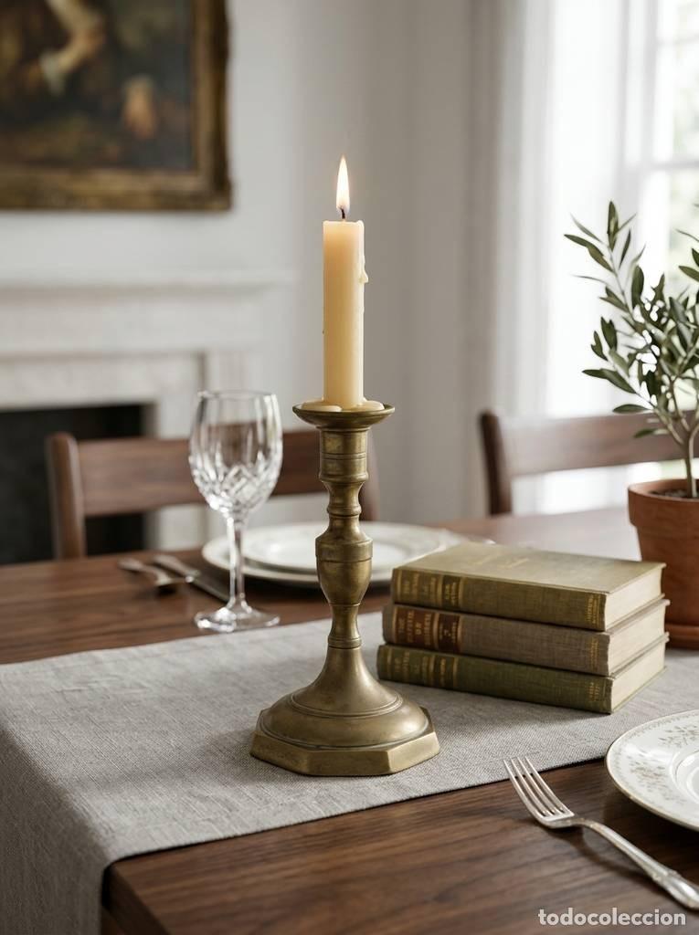 Antig&uuml;edades: ANTIGUO CANDELABRO DE LAT&Oacute;N