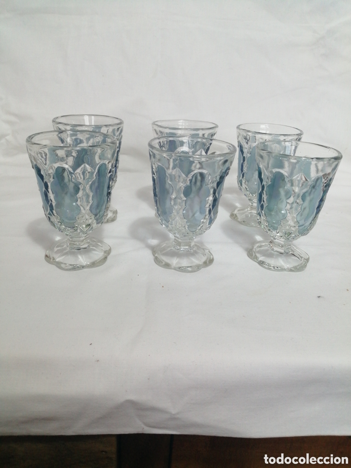 Antig&uuml;edades: Copas de cristal Santa Luc&iacute;a Cartagena.