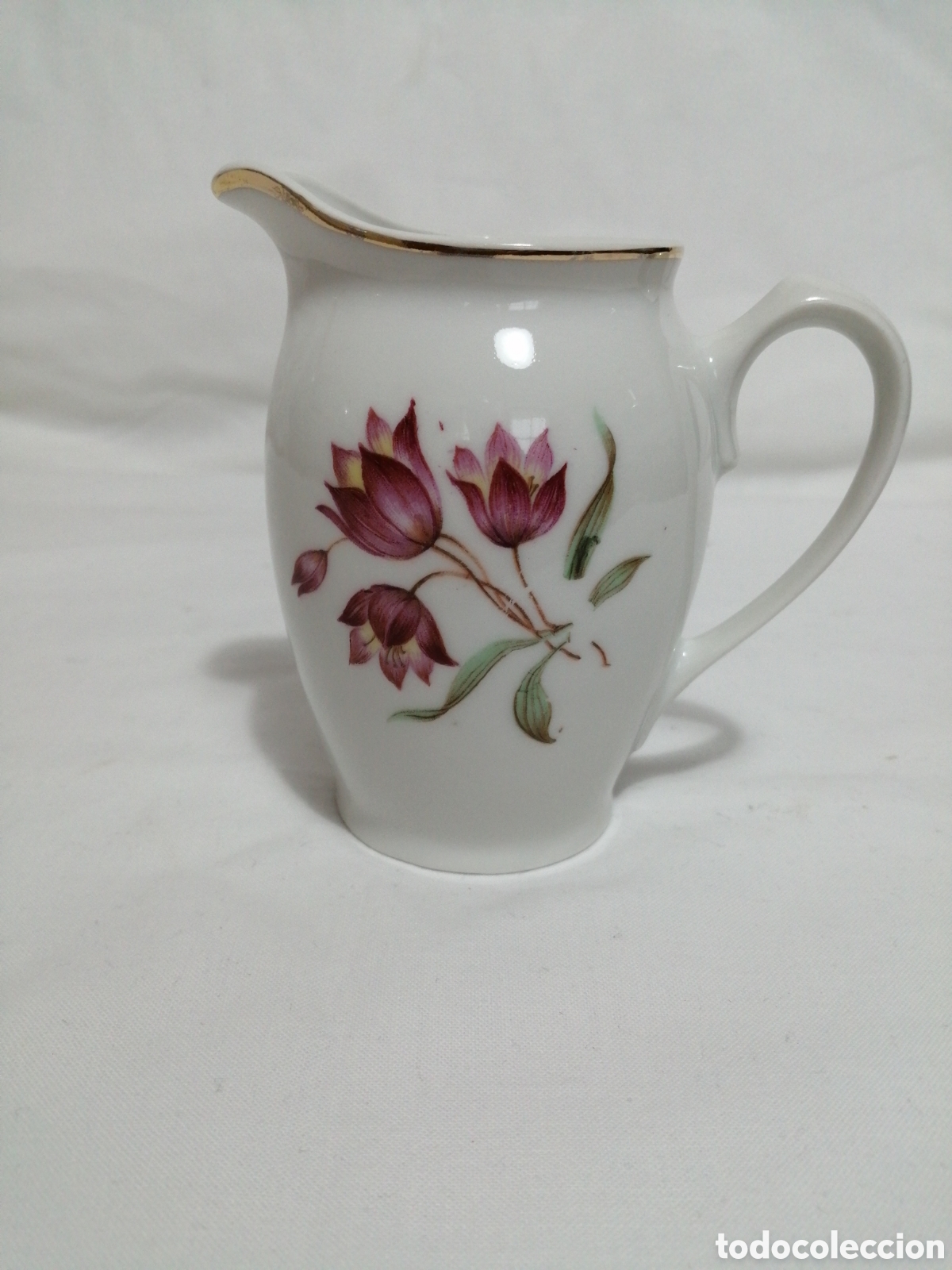 Antig&uuml;edades: Jarra lechera porcelana Santa Clara.