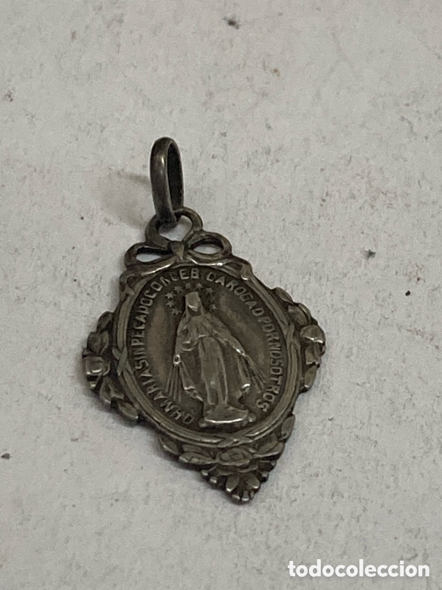 Antig&uuml;edades: Medalla de plata religiosa C575 - Foto 1