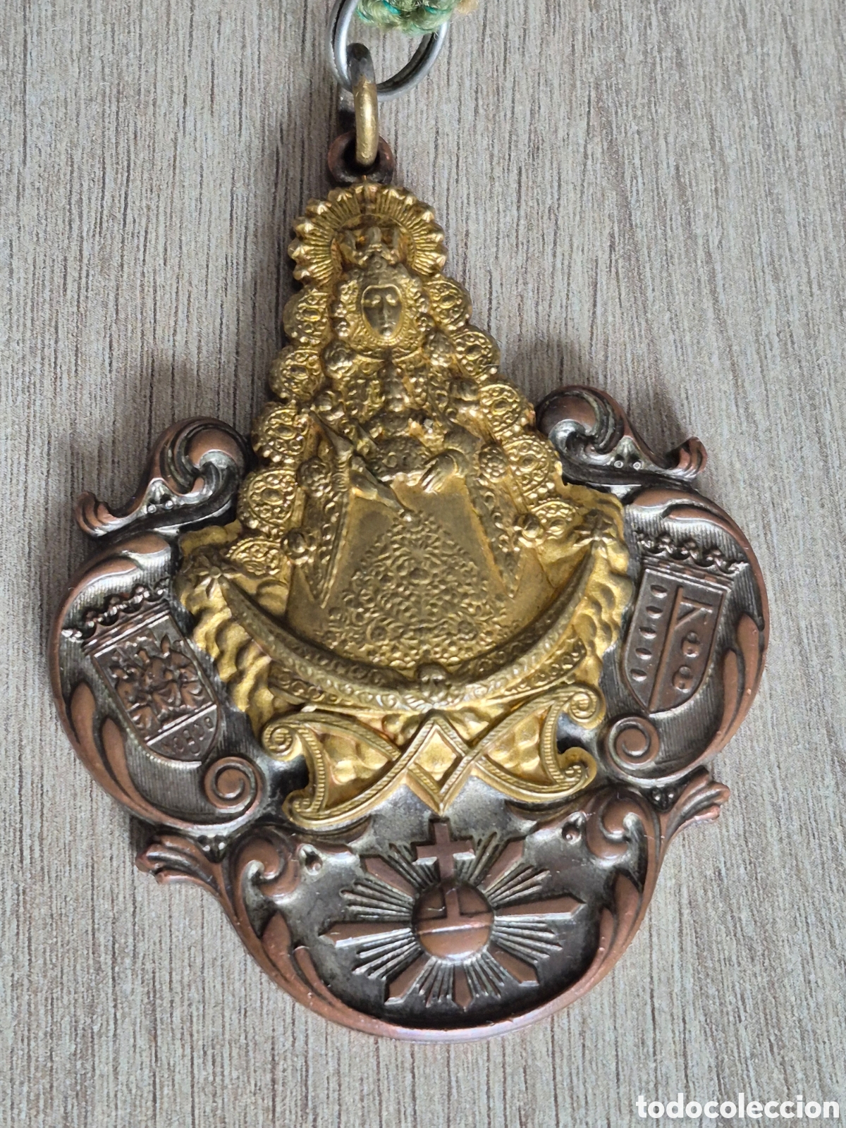 Antiquit&eacute;s: Medalla de Cobre Hermandad del Roc&iacute;o - El Salvador - Sevilla . MUY ANTIGUA 2