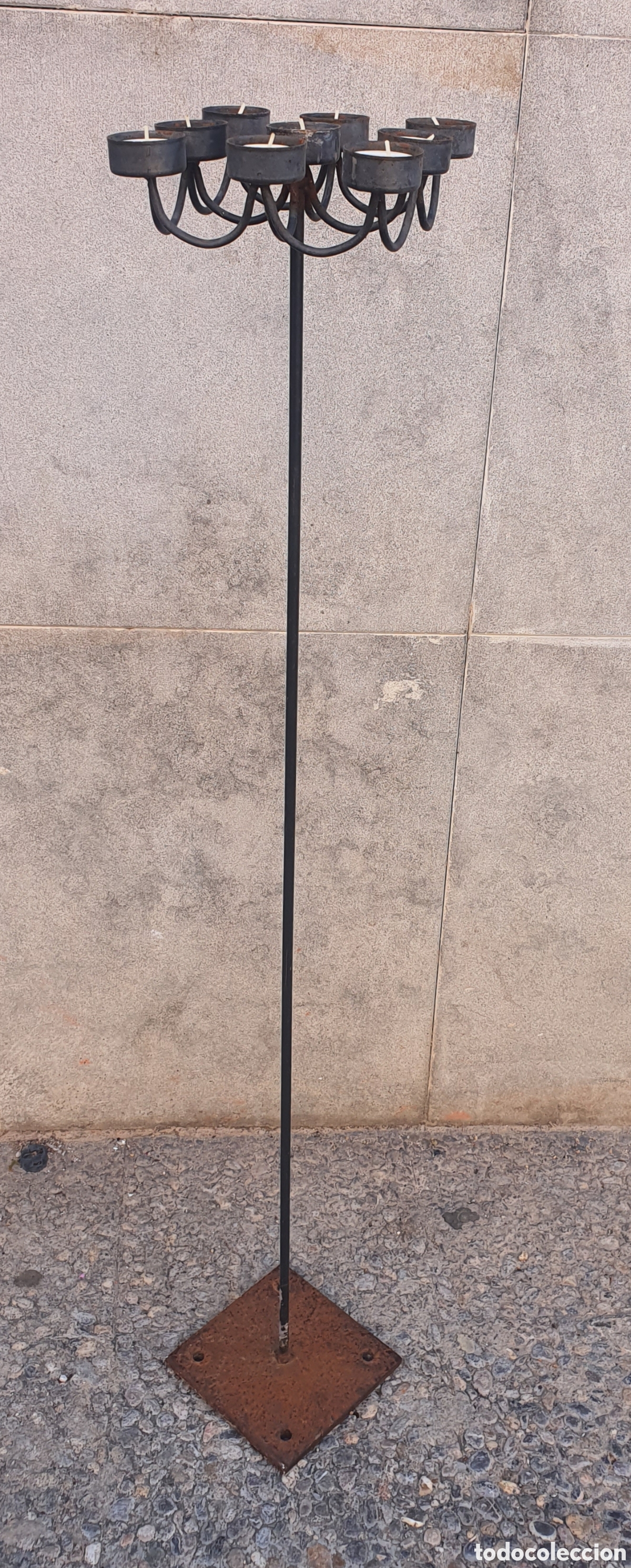 Antig&uuml;edades: CANDELABRO DE HIERRO PARA NUEVE VELAS DE T&Eacute;
