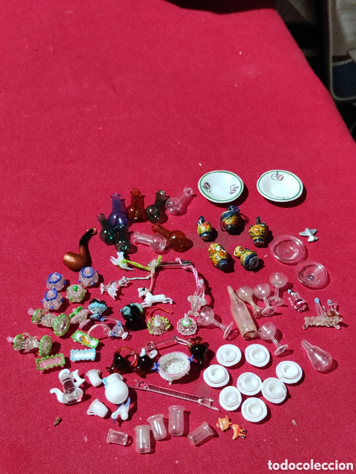 Antig&uuml;edades: Lote miniatura micro mini cristal porcelana y barro