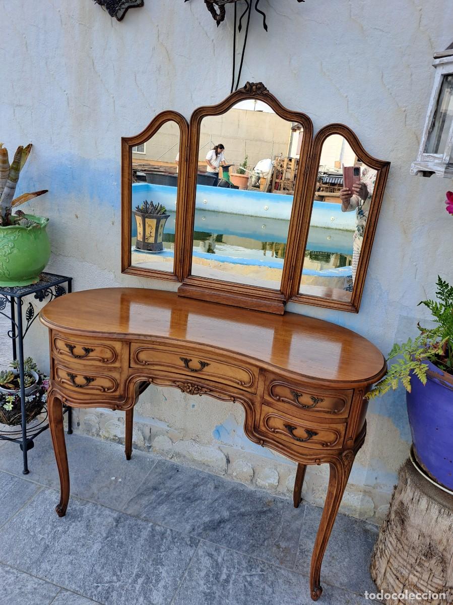 Antig&uuml;edades: Precioso tocador de madera de roble estilo isabelino 5 cajones