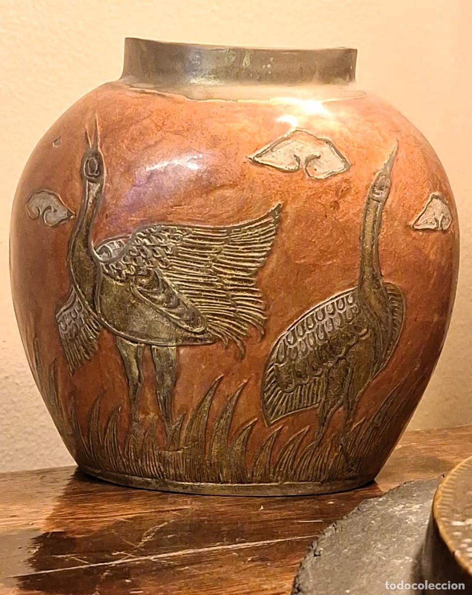 Antig&uuml;edades: Jarr&oacute;n Cloisonne de Bronce o Lat&oacute;n - Foto 1