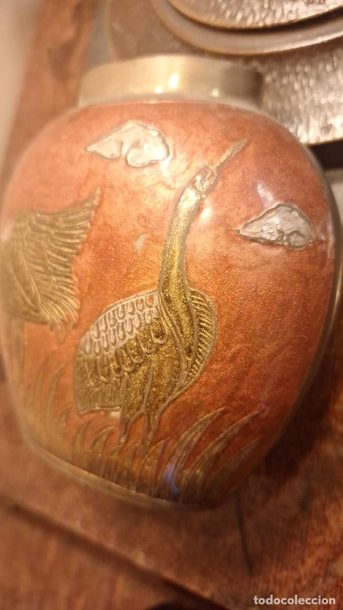Antig&uuml;edades: Jarr&oacute;n Cloisonne de Bronce o Lat&oacute;n - Foto 3