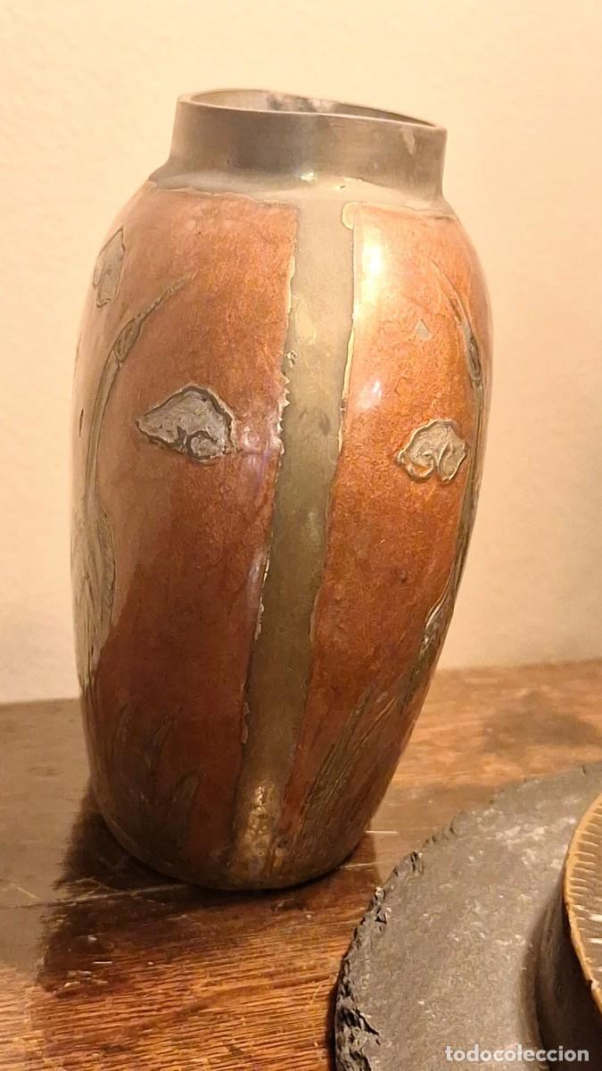 Antig&uuml;edades: Jarr&oacute;n Cloisonne de Bronce o Lat&oacute;n - Foto 4