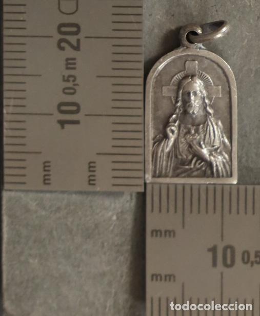 Oggetti Antichi: MEDALLA. SAGRADO CORAZON. VIRGEN CON EL NI&Ntilde;O. PLATA .