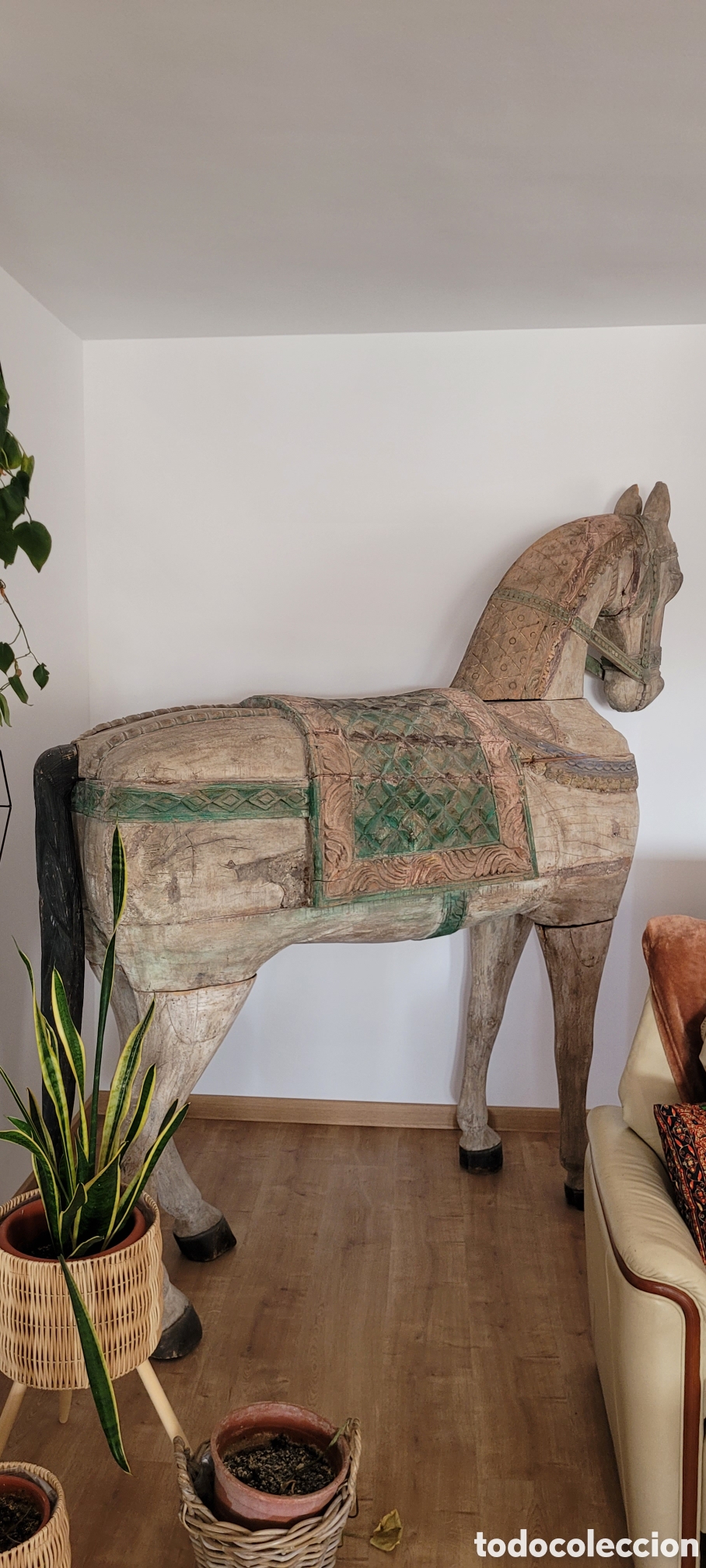 Antig&uuml;edades: Caballo madera tama&ntilde;o real