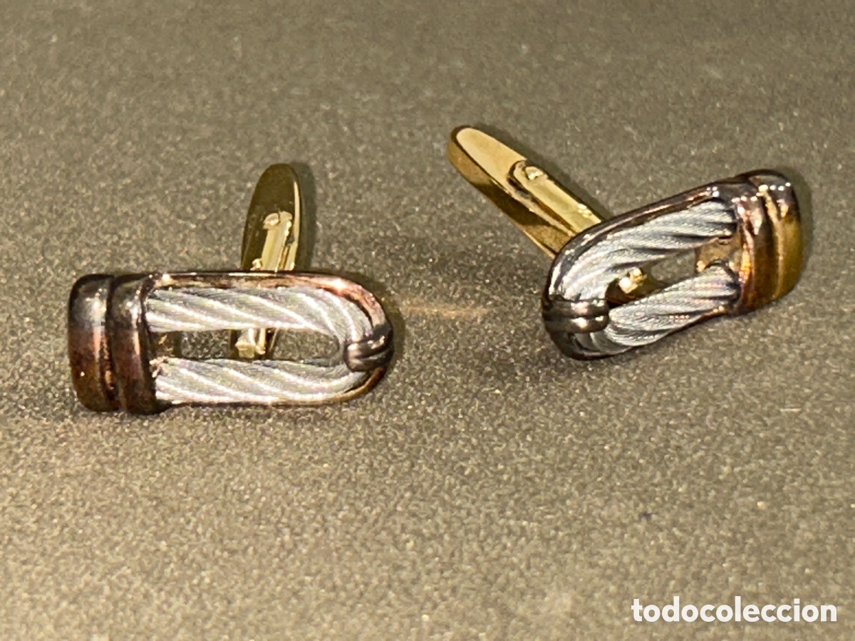 Antiques: GEMELOS PHILIPPE CHARRIOL EN ACERO INOXIDABLE, DISE&Ntilde;O IC&Oacute;NICO DE CABLE TRENZADO *VER FOTOS*