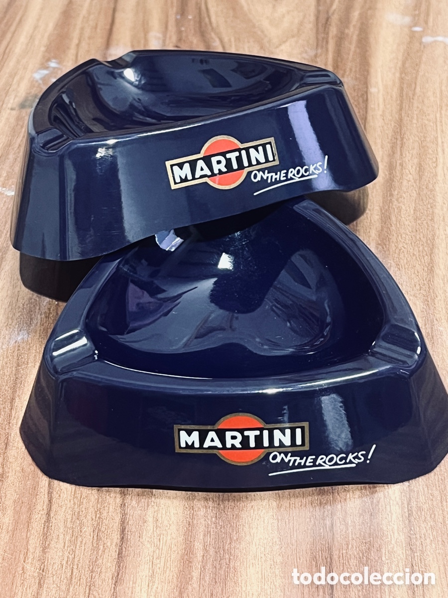 Antig&uuml;edades: 2 Ceniceros MARTINI on the rocks (sin uso)