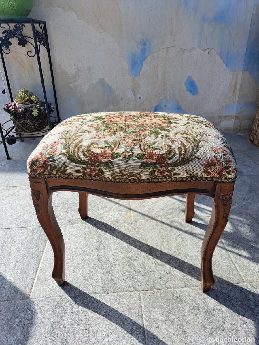 Antig&uuml;edades: Antiguo banco estilo Luis XV tapizado de estilo victoriano.