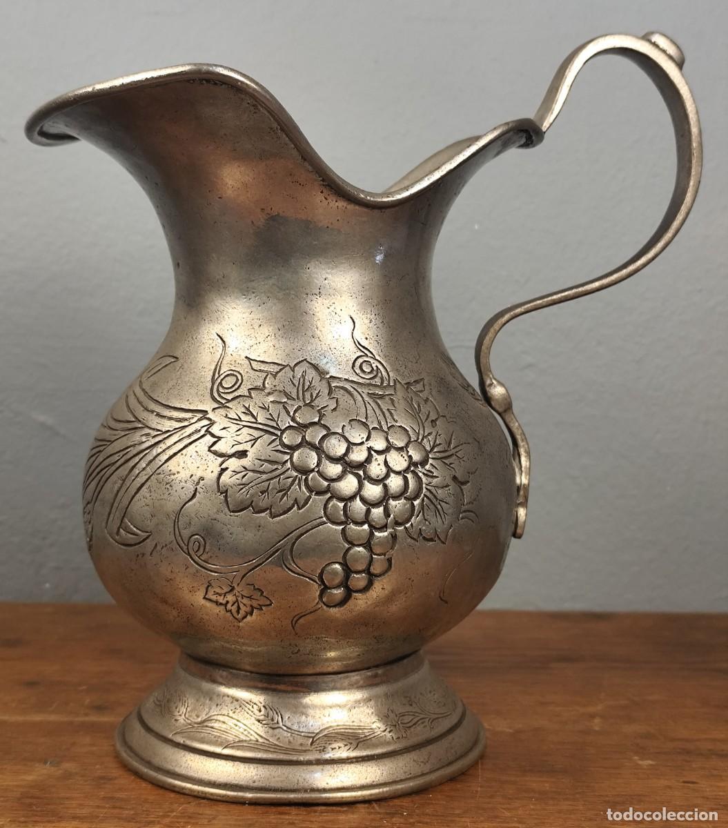 Antig&uuml;edades: Jarra en esta&ntilde;o fino alem&aacute;n &middot; Fein Zinn &middot; punzonada