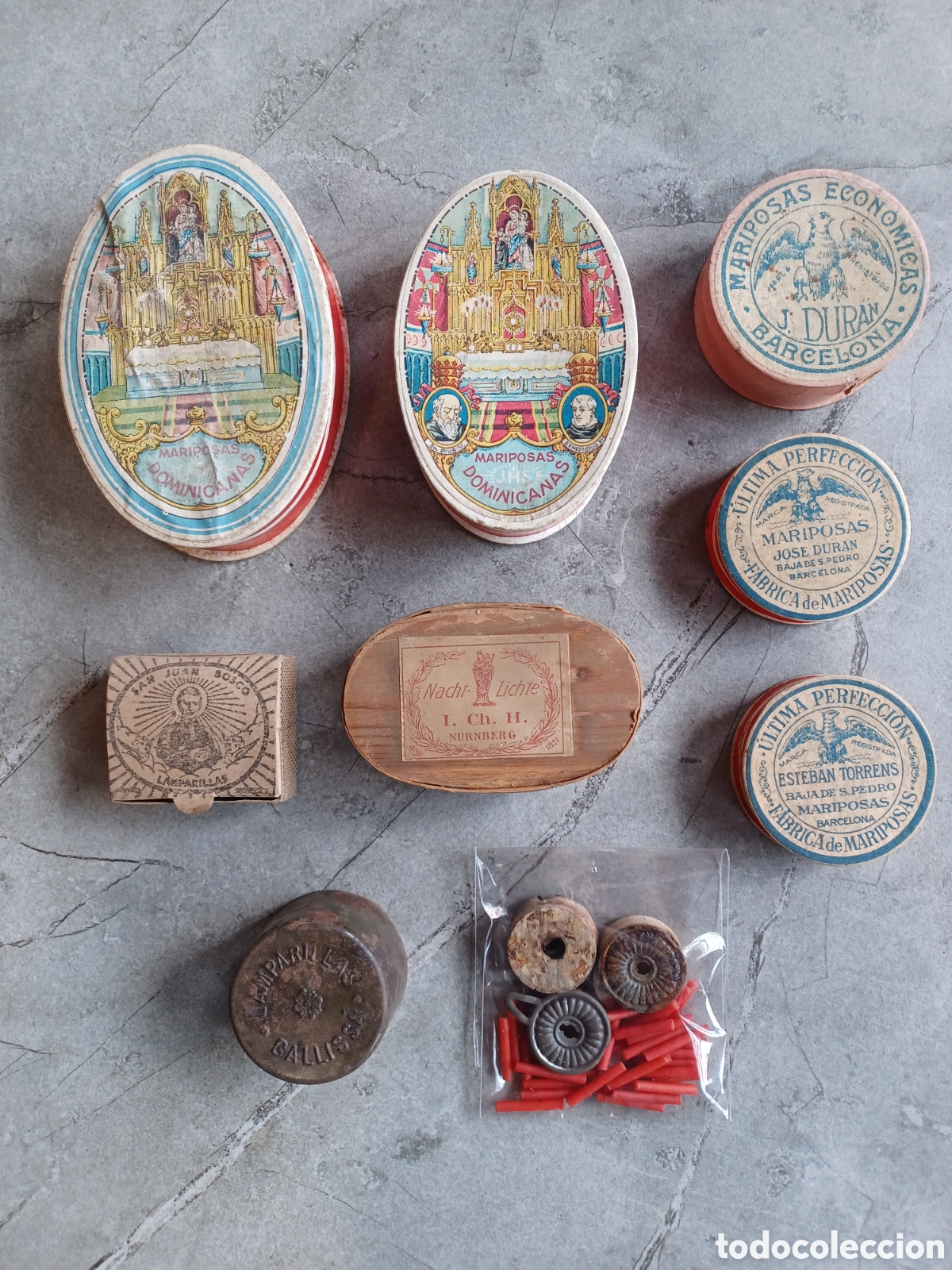 Antig&uuml;edades: Lote de mariposas, lamparillas, Gallissa,Torrens, Zepol.