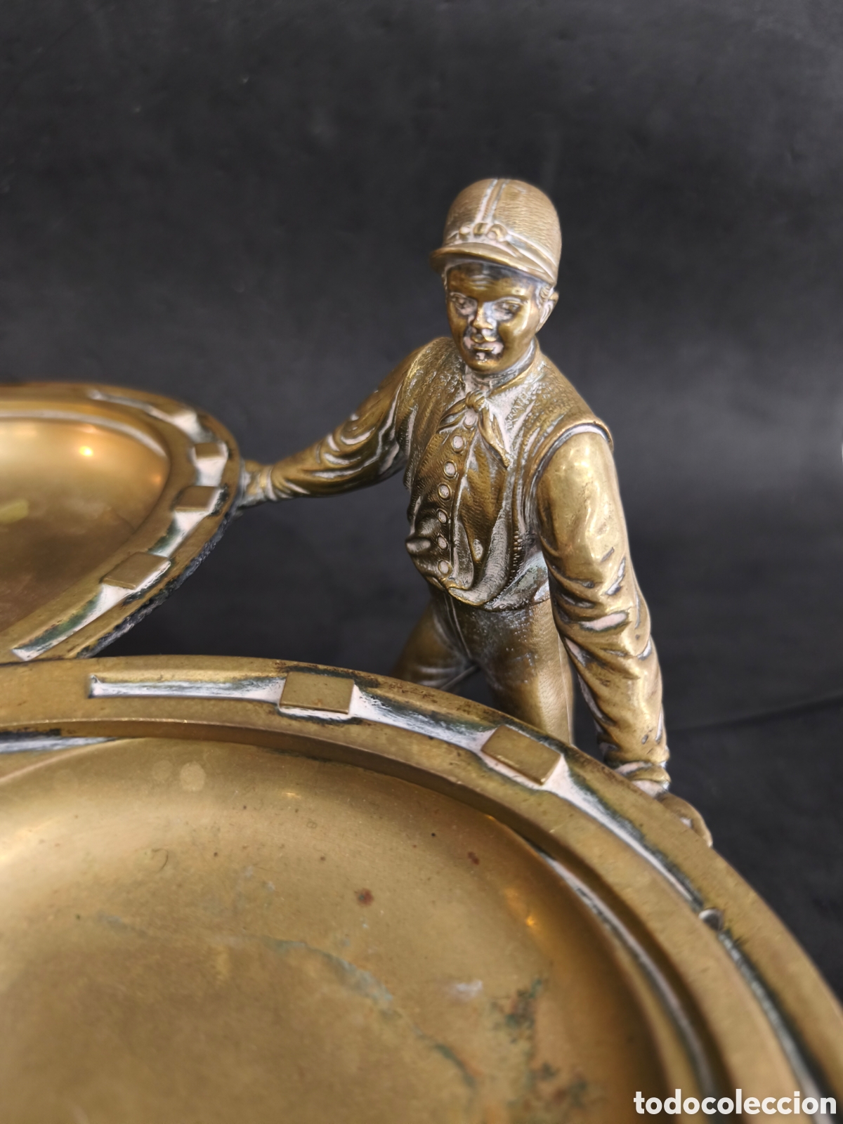 Antig&uuml;edades: Centro de bronce o bandeja de aperitivo... - Foto 4