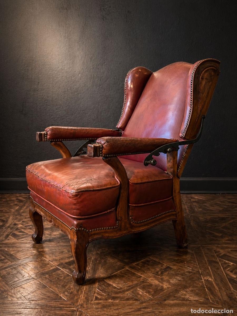 Antiquit&auml;ten: SILLON RECLINABLE BIBLIOTECA CIRCA 1900 RESTAURADO ESTILO CLUB INGLES