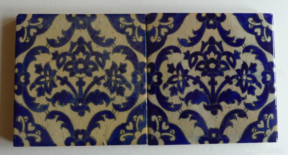 Antig&uuml;edades: LOTE DE DOS AZULEJOS DE IRAN SIN USO ILUMINADOS A MANO( PAGO POR BIZUM)