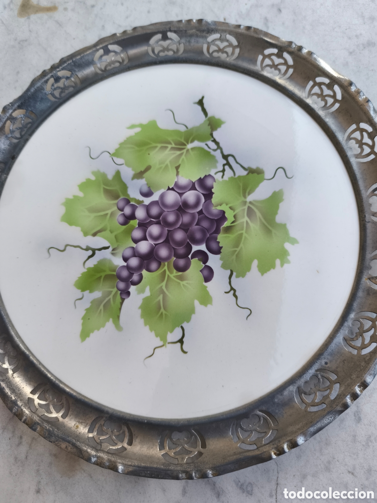 Antig&uuml;edades: Plato / bandeja de porcelana mayolica