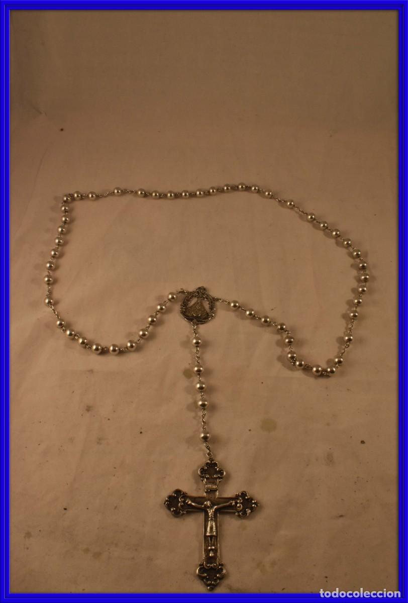 Antig&uuml;edades: Importante rosario de plata con bonita Cruz