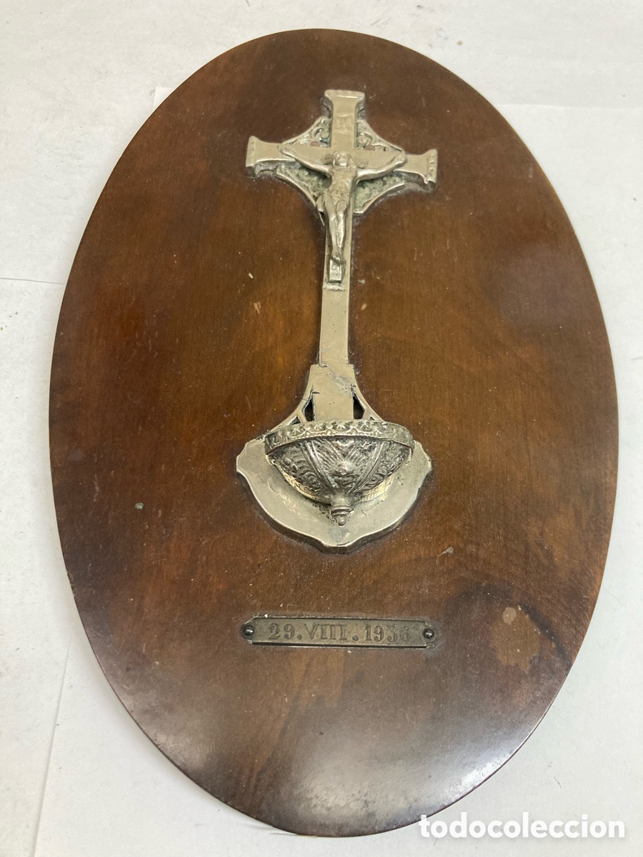 Antig&uuml;edades: Benditera de plata religiosa