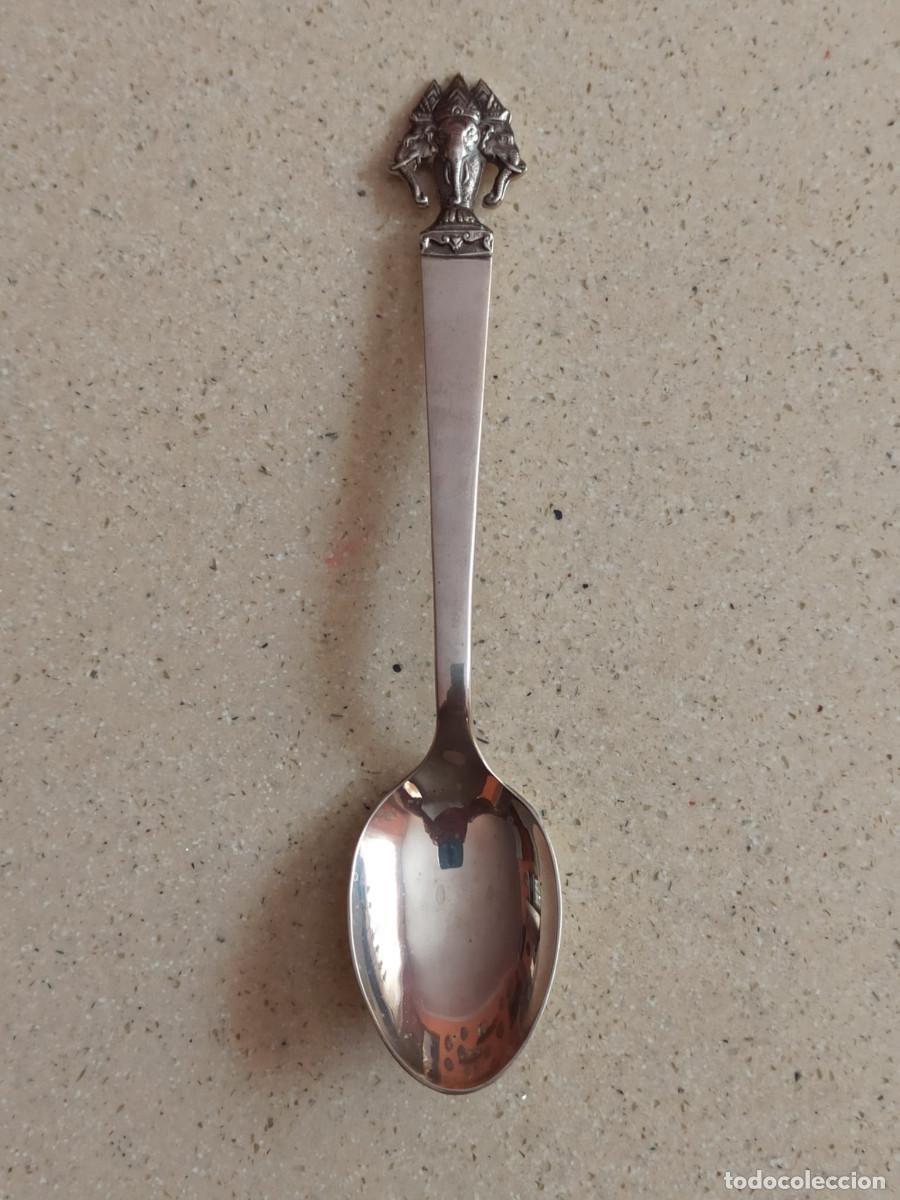 Antig&uuml;edades: Cuchara Plata 925 Elefantes Hind&uacute;es