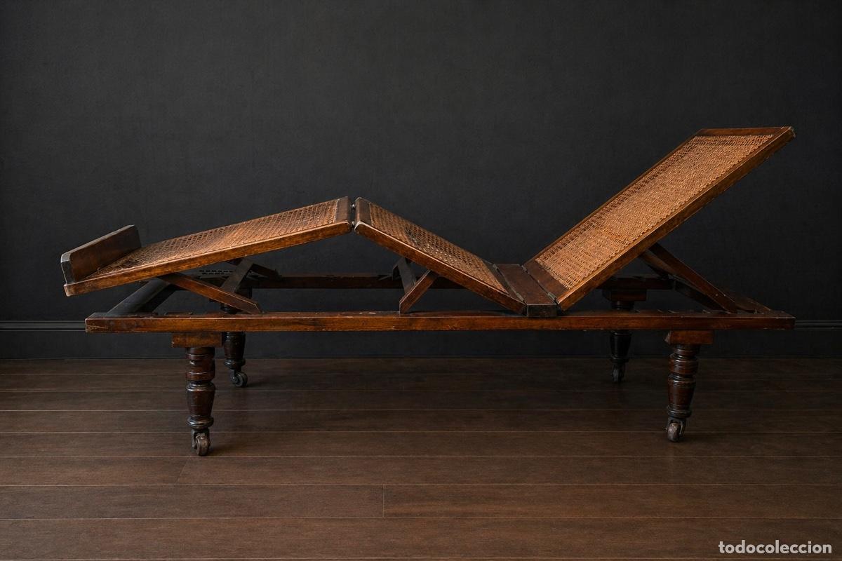 Antig&uuml;edades: Excepcional tumbona inglesa regulable Leveson & Sons, Knightsbridge, circa 1900